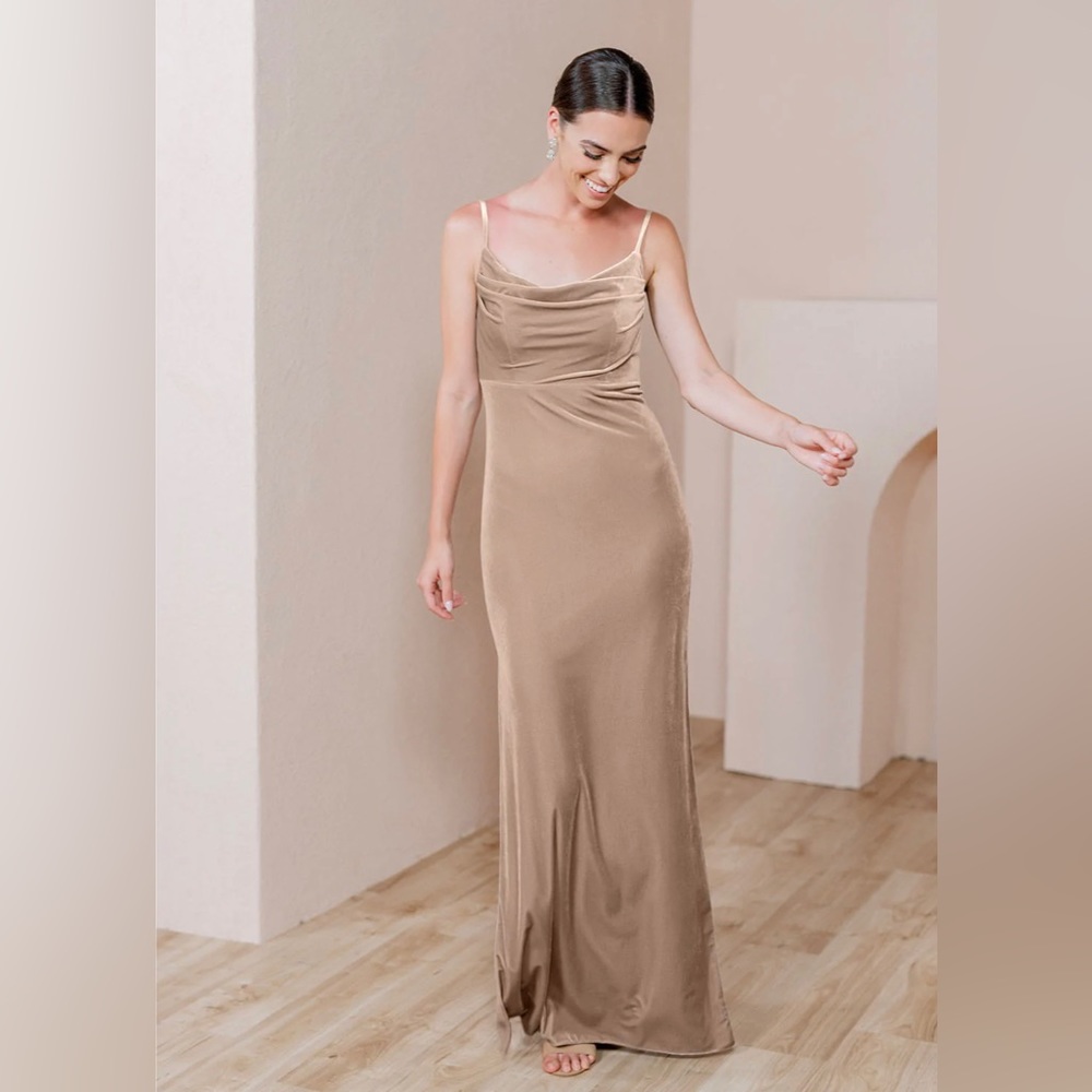 NWT- Revelry Bridesmaid Skye Velvet Dress in Champagne color
